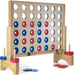 Prextex Giant 4 in A row Wooden outdoor family game